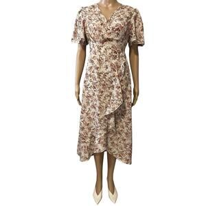 Elegant Floral Wrap Dress